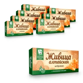 Harz - Altai-Zederharz, mit Bienenwachs, 4 Stk. х 8 Harz - Altai-Zederharz, mit Bienenwachs, 4 Stk. х 8