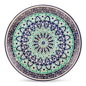 Lagan - KaraKalam blau-grün, Rischtan Keramik, Ø 37 cm Lagan - KaraKalam blau-grün, Rischtan Keramik, Ø 37 cm