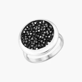 Женское кольцо, серебро 925°, кристалл fine rocks недраг графитовый Женское кольцо, серебро 925°, кристалл fine rocks недраг графитовый