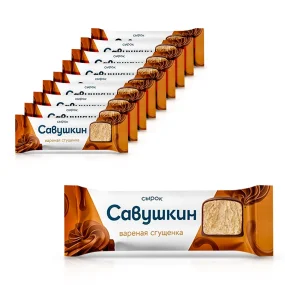 Сырок творожный со сгущенным молоком и ароматом ванили, глазированный, Савушкин, 10 х 40 г