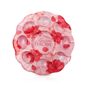 Пасхальная подставка на 8 яиц и кулич - Цветы, Ø 25 см