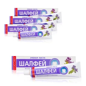 Зубная паста - Шалфей, Классика, 150 г х 4 шт.  Зубная паста - Шалфей, Классика, 150 г х 4 шт.