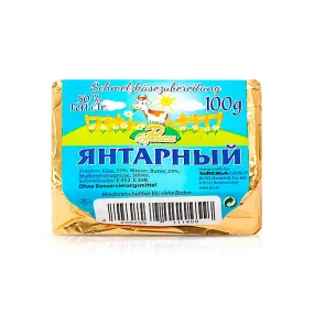 Сырок -  Янтарный, плавленый, 50 % жирности, Буренка, 100 г Сырок -  Янтарный, плавленый, 50 % жирности, Буренка, 100 г
