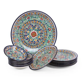 Сервиз для плова - КараКалам KSV1 - R1 - Риштанская керамика, 13 предметов