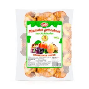 Mischobst für Kompott, getrocknet, 3 Obstsorten, 400 g Mischobst für Kompott, getrocknet, 3 Obstsorten, 400 g