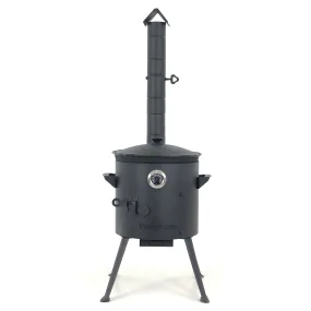 Учаг печь Ø 36 см + чугунный казан 10 л, Ø38,5 см, круглое дно + кухонные принадлежности, узбекский чугунный казан для гриля и плова