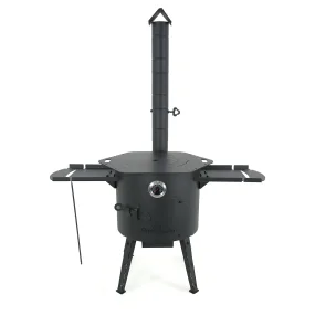 Feuerofen Utschak Ø 40 cm mit Abzugsrohr, für Kasan 12 L, Thermometer, Ablagetischen, Ofenplatte