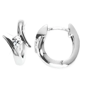 Ohrringe, Silber 925° , Zirkonia, Creole, 13 mm