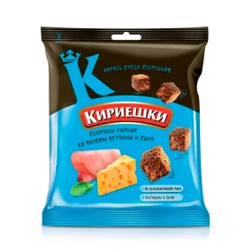Brotcroutons - Kirieschki, mit Schinken-Käsegeschmack, 40 g Brotcroutons - Kirieschki, mit Schinken-Käsegeschmack, 40 g