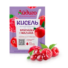 Кисель со вкусом брусники и малины, 30 г