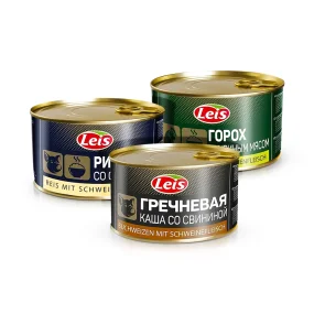 Grützen-Set mit Schweinefleisch, Leis, 3 х 525 g