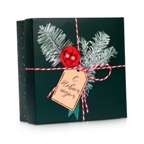 Коробка подарочная - Новогодняя посылка, картон, 17 х 17 х 7 см