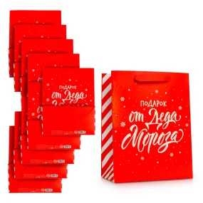 Пакет подарочный - Подарок от Деда Мороза, 18 × 23 × 10 см, 10 шт.
