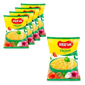 Instant Nudeln, mit Hühnergeschmack, Reeva, 4 + 1, 300 g Instant Nudeln, mit Hühnergeschmack, Reeva, 4 + 1, 300 g