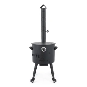 Feuerofen Utschak Ø 40 cm mit Abzugsrohr, für Kasan 12 L, Transportrollen, Ofenplatte