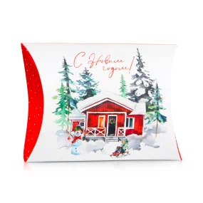 Подарочная коробка фигурная - 5 штук - С Новым Годом!. домик, картон, 11 × 8 × 2 см