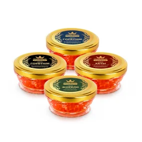 Набор красной икры Posylka.de, 4 х 100 г Набор красной икры Posylka.de, 4 х 100 г