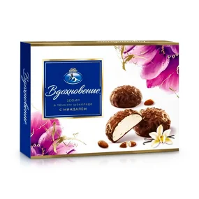 Zefir in dunkler Schokolade - Inspiration, mit Mandeln, 200 g