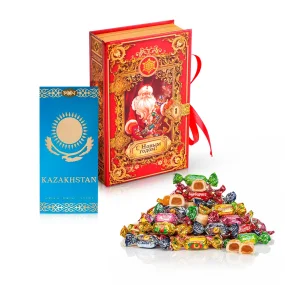 Набор сладостей в книге-коробке - Кузнечик Рахат, Дед Мороз, 1,1 кг