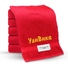 Полотенце - УдиВика, цвет красный, хлопок 100 % Полотенце - УдиВика, цвет красный, хлопок 100 %