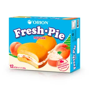 Бисквит - Fresh Pie, с персиковой начинкой, Orion, 12 х 25 г Бисквит - Fresh Pie, с персиковой начинкой, Orion, 12 х 25 г