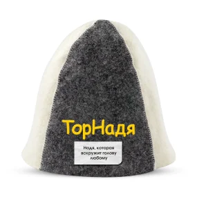 Шапка для бани - ТорНадя, цвет белый, серый Шапка для бани - ТорНадя, цвет белый, серый