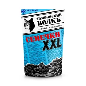 Семечки XXL черные, жареные, соленые, Тамбовский волкъ, 400 г