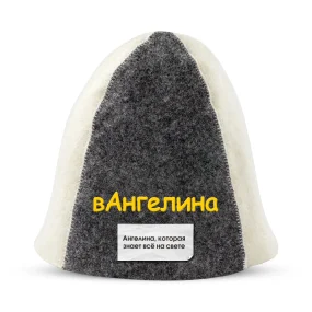 Шапка для бани - вАнгелина, цвет белый, серый