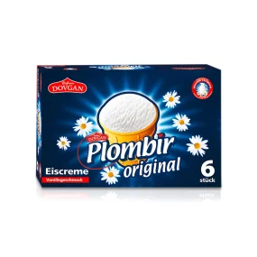 Eis im Waffelbecher - Plombir mit Vanillegeschmack, Dovgan, 6 x 71 g