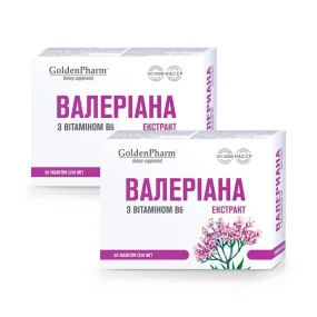 Экстракт валерианы с витамином В6, Golden Pharm, 50 таблеток х 2 шт. Экстракт валерианы с витамином В6, Golden Pharm, 50 таблеток х 2 шт.