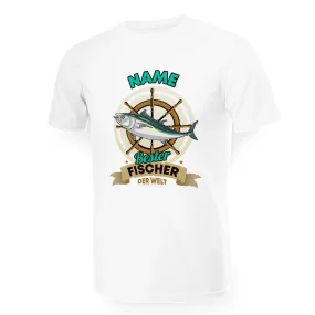 Namen T-Shirt für Männer - Design Bester Fischer der Welt, Baumwolle Namen T-Shirt für Männer - Design Bester Fischer der Welt, Baumwolle