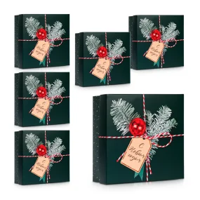 Коробка подарочная - Новогодняя посылка, картон, 17 х 17 х 7 см, 6 шт.