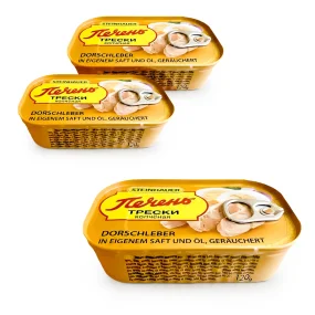 Dorschleber in eigenem Saft und Öl, geräuchert, Steinhauer, 3 х 120 g