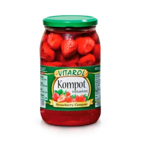 Компот клубничный, Vitarol, 900 мл Компот клубничный, Vitarol, 900 мл