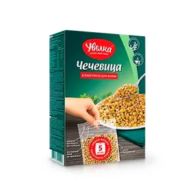 Чечевица, в пакетиках, Увелка, 5 х 80 г Чечевица, в пакетиках, Увелка, 5 х 80 г