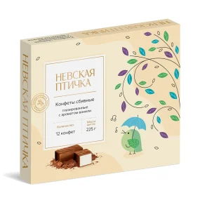 Schokokonfekt - Nevskaya Ptichka, mit Vanillegeschmack, Neva, 225 g
