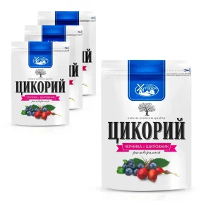  Zichorien-Pulver mit Heidelbeere und Hagebutte, Zip-lock, 100 g х 4