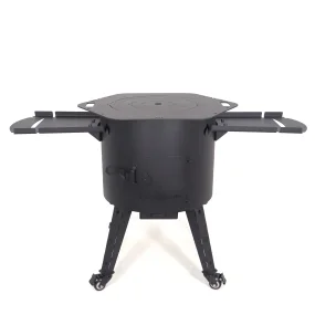 Feuerofen Utschak Ø 44 cm, für Kasan 16 l, Transportrollen, Ablagetischen, Ofenplatte