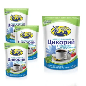  Zichorien-Pulver mit Heidelbeere und Preiselbeere, Zip-lock, 100 g х 4