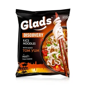 Лапша рисовая быстрого приготовления - Glads, с соусом Том Ям, 65 г