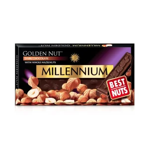 Dunkle Schokolade - Gold, mit ganzen Haselnüssen, Millennium, 100 g