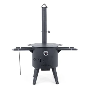 Feuerofen Utschak Ø 44 cm mit Abzugsrohr, für Kasan 16 l, Thermometer, Ablagetischen, Ofenplatte