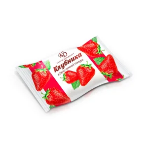 Конфеты с клубничной начинкой, в глазури, 300 г