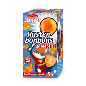 Hustenbonbons, mit Sanddorn, am Stiel, Dovgan Junior, 40 g
