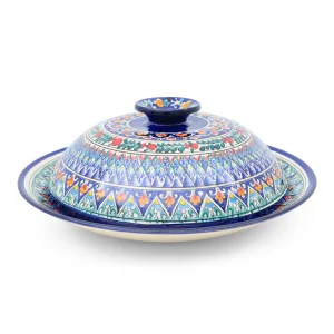 Lagan mit Deckel- KaraKalam LK-007, Rischtan Keramik, Ø 42 cm