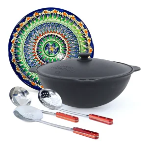 Set - Kasan 12 l + Lagan Ø 34 cm + Schaumlöffel 48 cm + Schöpfkelle 48 cm + tiefer Schaumlöffel 48 cm