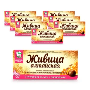 Harz - Altai aus sibirischem Lärchenharz, mit Bienenwachs und Propolis, 4 Stk. х 8
