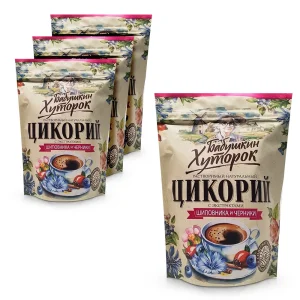 Цикорий натуральный с черникой и шиповником, пакет с ZIP застежкой, 100 г х 4 шт.