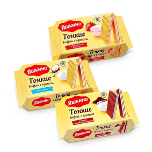 Набор тонких вафель, Яшкино, 3 х 144 г