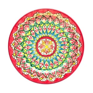 Teller tief - Mehrob rot - MSV2 - Rischtan Keramik, handbemalt, Ø 19 cm